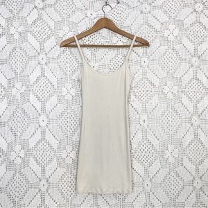 SKIMS Scoop Cotton Rib Tank Long - Bone off white Sz S